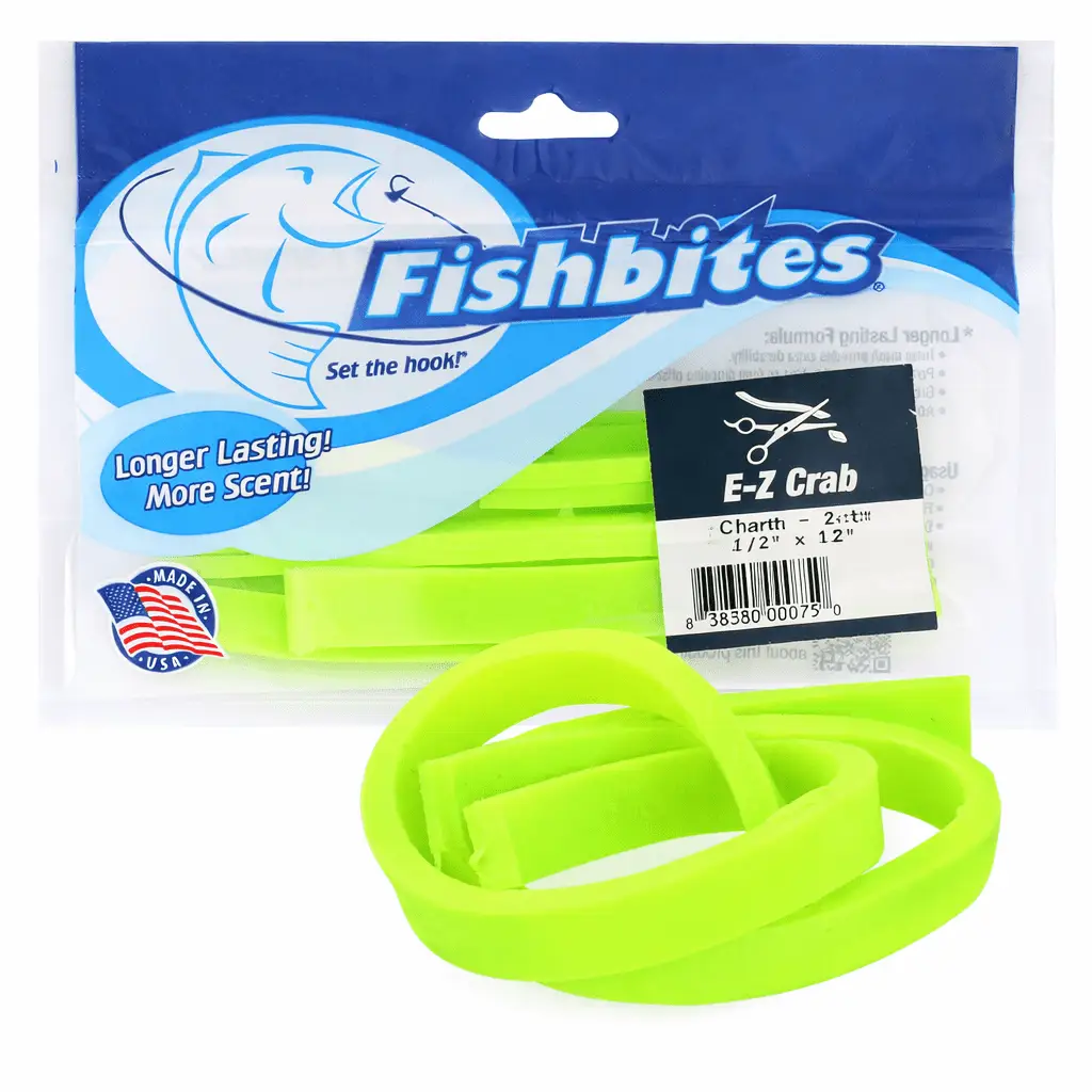 FISHBITES CRAB (CHARTREUSE) LONG LASTING ARTIFICIAL BAIT 1 FISHBITES CRAB CHARTREUSE