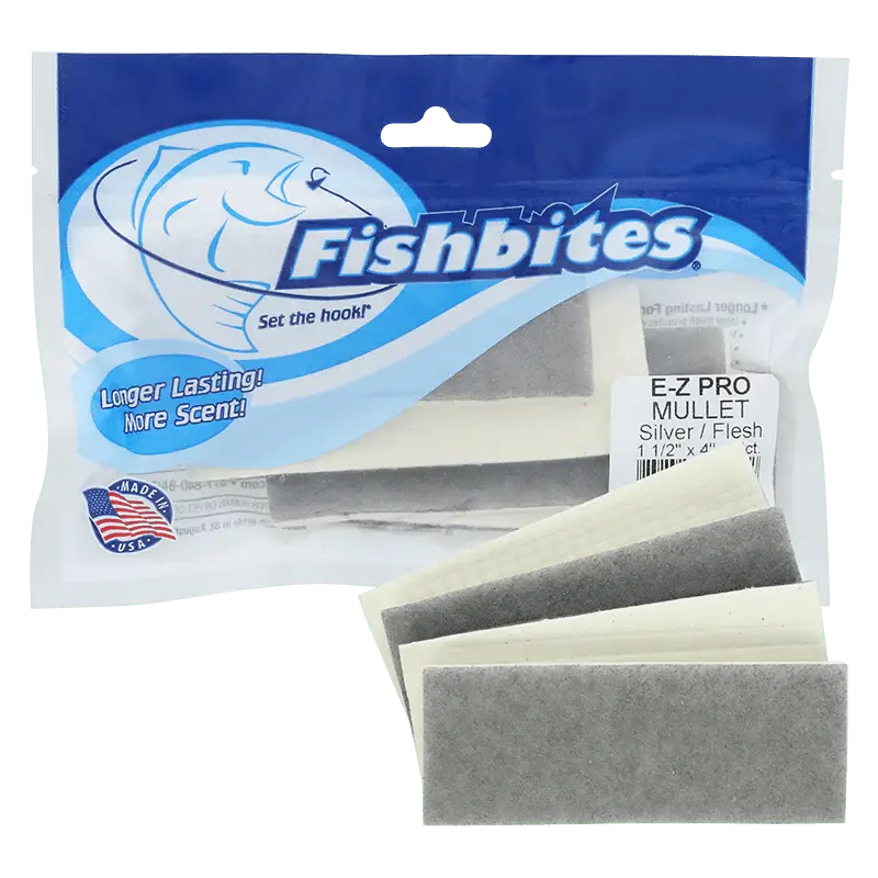 FISHBITES PRO MULLET (GREY/ FLESH) LONG LASTING ARTIFICIAL BAIT 1 FISHBITES PRO MULLET FLESH GREY