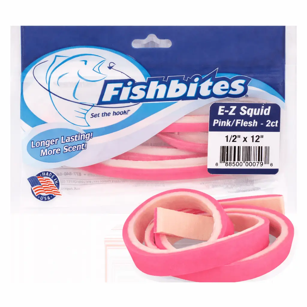 FISHBITES SQUID (FLESH/PINK) LONG LASTING ARTIFICIAL BAIT 1 FISHBITES SQUID FLESH PINK