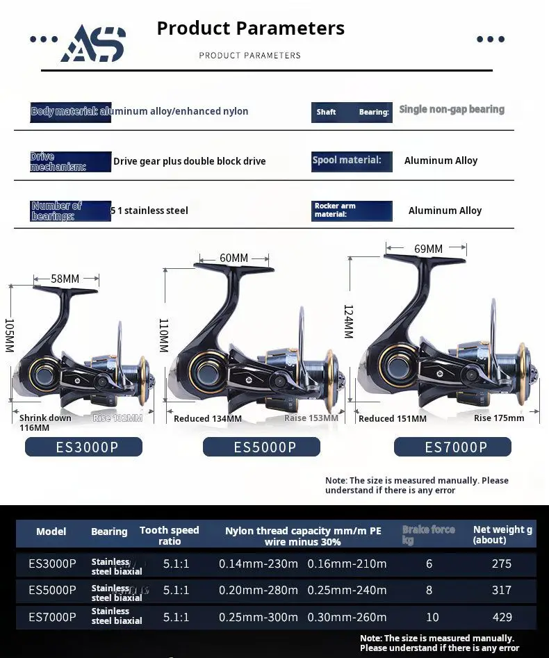 BEARKING AS ES7000P & ES5000P SPINNING FISHING REELS 4 BEARKING AS ES7000P Spinning Fishing Reel