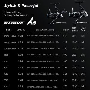 BEARKING A8 RTBLUE SPINNING FISHING REEL