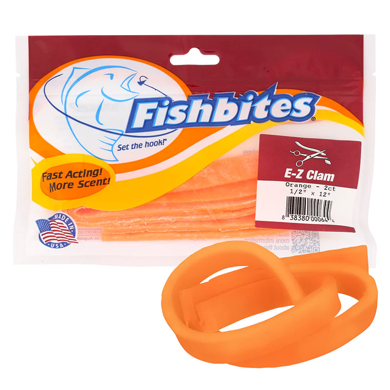 FISHBITES CLAM (ORANGE) FAST ACTING ARTIFICIAL BAIT 1 FISHBITES CLAM (ORANGE) FAST ACTING ARTIFICIAL BAIT